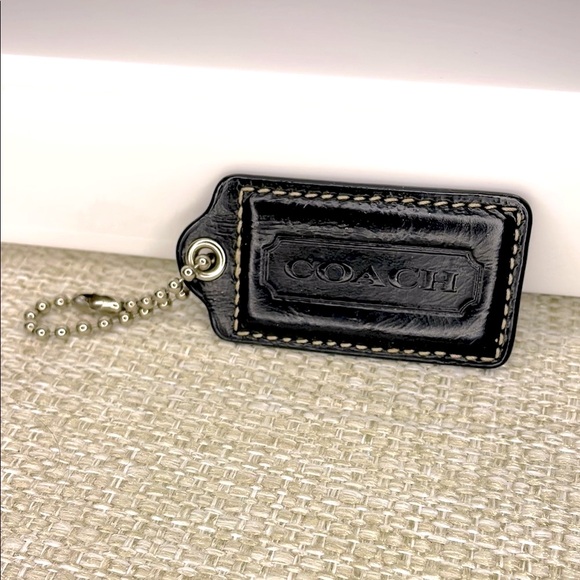 Coach Hangtag Black Leather - Picture 1 of 6